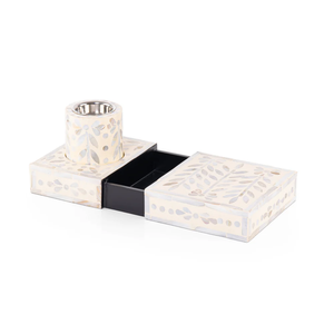 Brûleur d'encens élégant fait à la main en nacre avec boîte à tiroirs islamique Ramadan Kareem Decor & Eid Mubarak Celebration Gift Set - Product Image 5