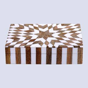 Caja decorativa de madera blanca Caja de almacenamiento y joyería hecha a mano Regalos de madera y manualidades Cajas de madera Letreros de pared - Product Image 2