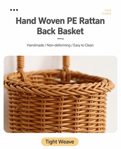 Panier de rangement en rotin naturel fait main, écologique, avec dessous de verre, design circulaire moderne et multifonctionnel - Product Image 5