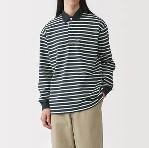 Polo Informal de Algodón 100% de Peso Pesado, Cuello con Botones de Espiga Ancha, Manga Larga para Hombre - Product Image 2