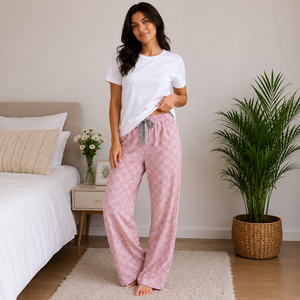 Pantalones de Dormir de Satén para Mujer, Ligeros, Transpirables, de Viscosa, de Pierna Ancha, Cintura Elástica, Manga Corta, Hechos en Turquía, Venta al Por Mayor OEM - Product Image 6
