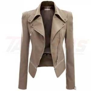 Chaquetas de cuero impermeables para mujer, chaquetas de cuero impermeables personalizadas de piel de cordero Real listas para el clima - Product Image 6