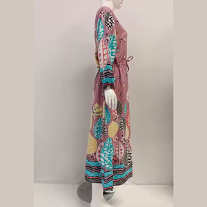 Camisón Informal Musulmán para Mujer con Cintura Elástica, Largo hasta la Rodilla, para Verano, por Chrysanta - Product Image 4