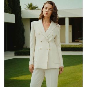 ชุดสูทธุรกิจของผู้หญิงเสื้อสูทขนสัตว์กระดุมสองแถวคอลเลกชันฤดูใบไม้ร่วง - Product Image 1