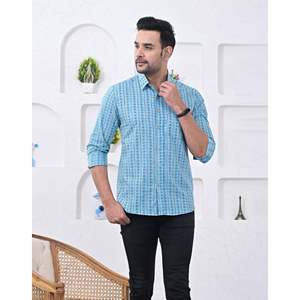 Chemise décontractée pour homme en coton imprimé à manches longues, respirante, en popeline ou tissu Oxford, motif floral ou à pois, offre ODM - Product Image 1