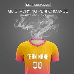 Conjunto de uniformes de fútbol personalizable, 100% algodón, secado rápido, tallas unisex para adultos - Product Image 3