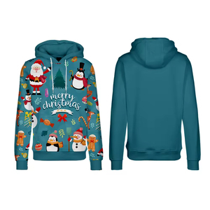 Customizable Fleece Claus 3D Printed Pullover Hoodie Men Solid Breathable Eco-Friendly Winter Sweatshirts - Product Image 2