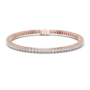 Pulsera de tenis de lujo con diamantes ovalados cultivados en laboratorio Veloria de oro rosa de 18 quilates Eterna Glow - Product Image 5
