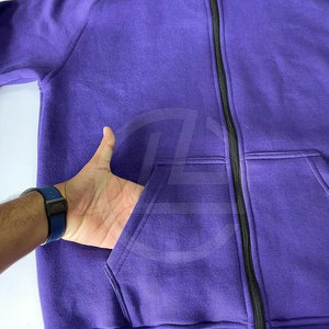 Sudadera con capucha y cremallera de cara completa para hombre de moda con forro polar para clima frío Sudadera con capucha mezclada de algodón con cremallera de cara completa informal para hombre - Product Image 3