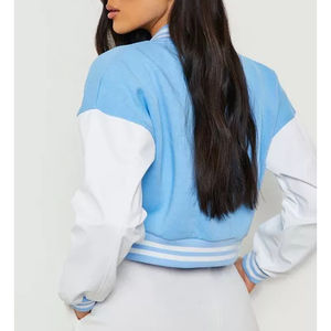 <b>Women's</b> 2025 <b>Vintage</b> Crop Varsity <b>Jacket</b> Custom Embroidered Cotton Letterman <b>Jacket</b> Breathable <b>Vintage</b> Style - Product Image 3