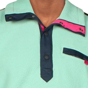 Hombres Fleece 3/4 Zip Pullover chaqueta transpirable resistente al agua softshell con logo estampado Centro cierre de cremallera frontal - Product Image 2