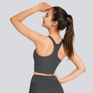 Haute qualité femmes Fitness haut court avec dos croisé Sexy léger LOGO personnalisé nouveauté imprimer Yoga sport soutiens-gorge grande taille - Product Image 2
