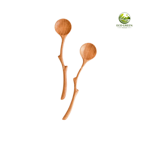 Cuchara para servir de madera de 18 cm, minimalista, ecológica, mango largo, solo lavar a mano - Product Image 6