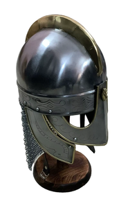 Casco vikingo de cadena de correo casco Medieval calibre 18 acero Halloween gótico Camping casco Calvin artesanía - Product Image 4