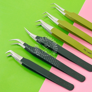 Premium Quality Fiber Tip Eyelash Extensions Applicator Tweezers 45 75 90 Degree Isolation Stainless Steel <b>Tools</b> - Product Image 4