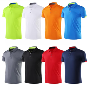 Polos para hombre, camiseta POLO informal de secado rápido, camiseta transpirable de manga corta con cuello estampado personalizado, traje de trabajo bordado - Product Image 1