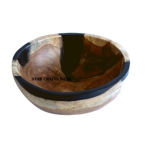 La mejor granja rústica decorativa tallada a mano cuencos de madera larga de Paulownia cuenco de madera Vintage cuenco de masa de madera para velas - Product Image 1