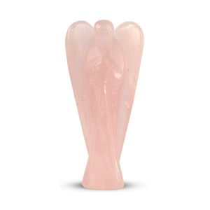 Estatuilla de Ángel de cuarzo rosa Natural a precio barato, Ángel guardián de cristal tallado a mano para curación, amor, Reiki y regalos espirituales - Product Image 4