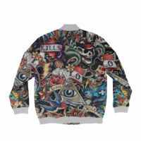 Veste réversible longue personnalisée avec impression par sublimation intégrale, motif lettres, écologique, épaisse, respirante et à séchage rapide pour l'hiver