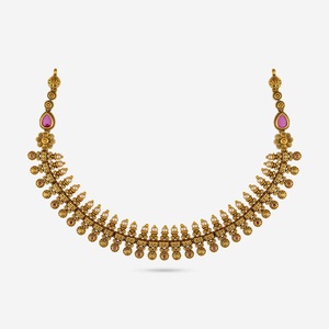 Antique Style Trendy Religious Alloy <b>Necklace</b> 190298 with Floral Pattern Diamond and Pearl Main Stones for Wedding Occasions - Product Image 1