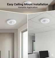 Sensor Gerak Inframerah PIR Tuya 360 Derajat untuk Plafon dengan Material ABS dan Wi-Fi untuk Lampu yang Terhubung dengan Aplikasi Tuya PST-HW400B