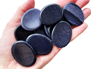 Feng Shui & Fairy Style Pulgar de cristal pulido Piedra dorada azul natural Piedra preciosa curativa Piedra semipreciosa Preocupación Piedra artesanal - Product Image 6