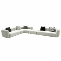 Canapé d'angle moderne en tissu bouclé - Canapé d'angle durable et écologique pour appartement, hôtel, villa, salon
