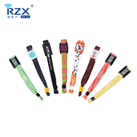 Bracelet RFID en tissu personnalisé avec échantillon gratuit d'usine, bracelet imprimé pour événements et festivals avec fermoir en plastique