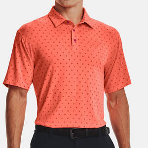 Camiseta atlética informal con cuello, camiseta polo estampada naranja - Product Image 1