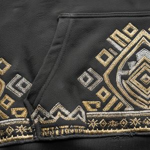 Sweat à capuche pour femme, poids lourd, hiver, 500 g/m², polaire en coton, imprimé 3D en relief, strass, crop top, pull, streetwear - Product Image 3