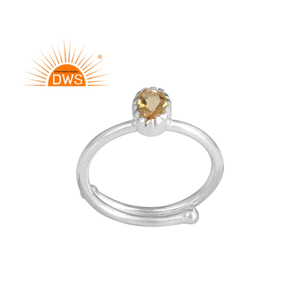 Nuevo diseño 925 Plata de ley fina Citrino natural Piedra preciosa Anillo ajustable Fabricante de joyas - Product Image 1