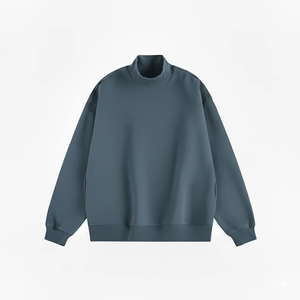 Sudadera Larga Holgada con Cuello Alto para Mujer, Felpa Suave, Cálida, de Algodón Ecológico, Cómoda, Informal, para Otoño/Invierno - Product Image 1