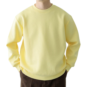 Sweat-shirt d'hiver formel de qualité supérieure 100% coton, col rond, coupe ample, 350 GSM, en molleton de coton respirant, épaules tombantes, pour hommes - Product Image 1