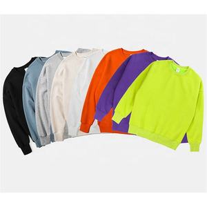 OEM de alta calidad Streetwear cuello redondo gota hombro sudadera Unisex logotipo personalizado en blanco sudadera para hombres ropa de invierno - Product Image 2