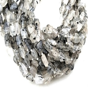 Natural Black Rutile Gemstone Smooth Nuggets Shape Beads for Handmade Jewelry Making Necklace Wholesale - Product Image 1