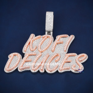 จี้เพชรโมอิสซาไนต์ทรงฮิปฮอปชุบโรเดียมแท้บนเงินแท้ 925 คุณภาพเยี่ยม ระดับความใส VVS เหมาะสำหรับงานปาร์ตี้ - Product Image 1