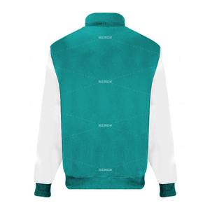 Veste universitaire pour homme Logo brodé personnalisé Col montant Fermeture à glissière Haut de sport décontracté Vêtements de travail Collection printemps - Product Image 2