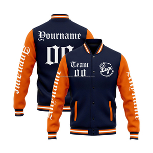 Custom wool <b>varsity</b> <b>jacket</b> with stand collar for teams high quality embroidered windproof outerwear MCACVJ06 - Product Image 1