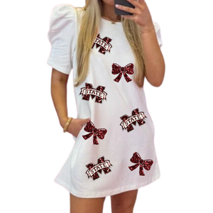 <b>New</b> Arrival Fans <b>Style</b> Party <b>Dresses</b> Trending Game Day Fashion Casual <b>Straight</b> Sequin Motifs women <b>Dresses</b> - Product Image 1