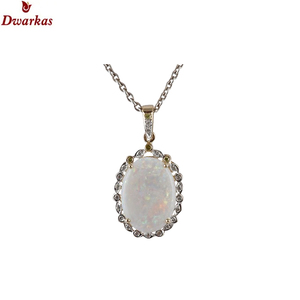 High Quality Luxury <b>Gold</b> Plated 925 Sterling Silver Ethiopian <b>Opal</b> White CZ Multi Gemstone Pendant <b>Necklace</b> Jewelry for Party - Product Image 3