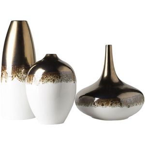 Vase à fleurs en métal, finition argentée brillante, design martelé, pour mariage ou décoration intérieure, fabrication et fournisseur en Inde. - Product Image 3