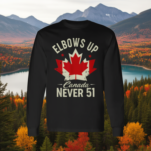 Maglietta a maniche lunghe Elbows up Canada Never 51 con bandiera canadese Stand Strong, abbigliamento promozionale - Product Image 3