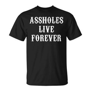 Camiseta vintage Assholes Live Forever, negra, unisex, talla para adultos M L XL XXL - Product Image 1