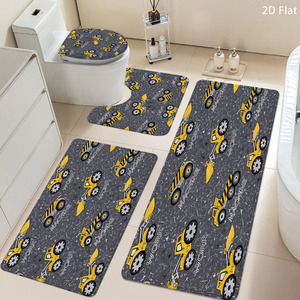 Custom Printed Printed <b>Bathroom</b> Rug <b>Set</b> for <b>Bathroom</b> Non-Slip <b>Shower</b> Curtain Bath Mat - Product Image 6