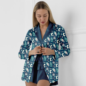 Twillsports Women's Plus Size <b>Blouses</b> Shirt Knitted <b>Satin</b> Silk/Cotton Sporty Autumn Short Fashion Elegant with Feathers - Product Image 1