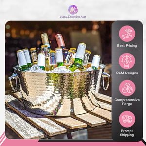 Tina de bebida de acero inoxidable martillada de doble pared elegante moderna Venta caliente a precio de mercado bajo del principal exportador de India - Product Image 3