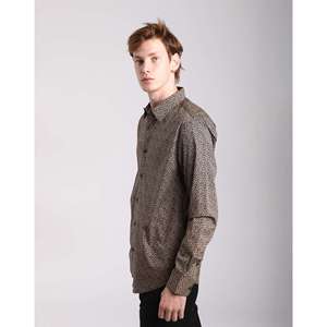 Imperio Shop camicia nera fantasia nera taglia S Slim Fit da uomo a maniche lunghe - Product Image 3