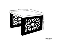 Nouvelle Arrivée - Ensemble de Bureau Exécutif Moderne en Mélamine Découpée au Laser à Motifs Géométriques Seljuk, Durable, pour Usage Commercial et Corporatif