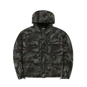 Manteau d'hiver pour hommes avec logo personnalisé, veste camouflage, capuche chaude, coupe-vent, veste bouffante épaisse, sans coutures, en cuir denim - Product Image 1