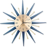 Jam Dinding Logam Buatan Tangan Berkualitas Tinggi, Cantik, Bergaya Mid Century Modern, Cocok untuk Luar Ruangan, Warna Dapat Disesuaikan